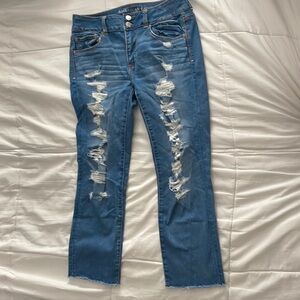 Like NEW American Eagle Outfitters Artist Crop Jeans size 10